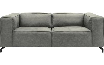 Goossens Bank Calvin grijs, micro leer, 2,5-zits, modern design