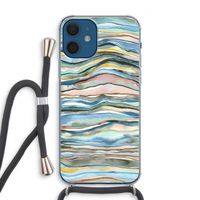Watercolor Agate: iPhone 12 Transparant Hoesje met koord