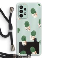 Cactusprint roze: Samsung Galaxy A52s 5G Transparant Hoesje met koord Cactusprint roze: Samsung Galaxy A52s 5G Transparant Hoesje met koord