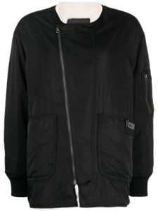 izzue veste zippée à logo brodé - Noir