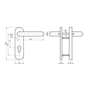 Basi 7529-0508 Deurkruk met sleutelschild