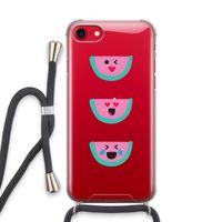 Smiley watermeloen: iPhone SE 2020 Transparant Hoesje met koord