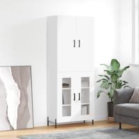 Hoge kast 69,5x34x180 cm bewerkt hout wit