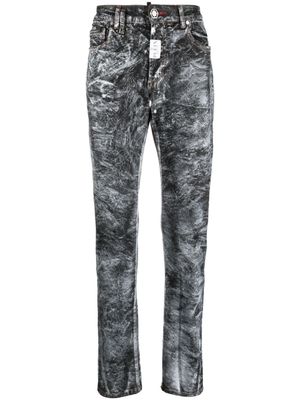 Philipp Plein jean droit à imprimé abstrait - Noir