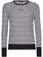 Dolce & Gabbana logo-embroidered striped jumper - Blanc - thumbnail