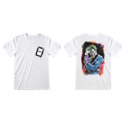 T-Shirt met Korte Mouwen DC Comics Batman Card Wit Unisex - Maat: S