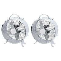 2x Witte tafel ventilatoren 26 cm