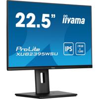 Iiyama prolite xub2395wsu-b5 22.5" monitor (zwart, hdmi, displayport, vga, 2x usb-a, usb-b)