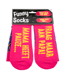 Funny socks vraag maar aan papa mama heeft pauze