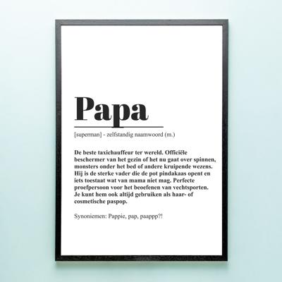 Gepersonaliseerde poster Woordenboek papa (A2 formaat)