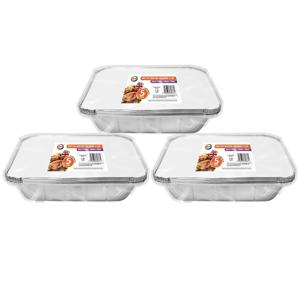 Meal prep - voedsel bewaar bakjes - Aluminium - 15x - 32 x 26 x 7 cm - met deksels