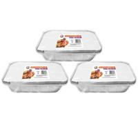 Meal prep - voedsel bewaar bakjes - Aluminium - 15x - 32 x 26 x 7 cm - met deksels