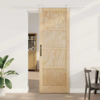Schuifdeur met Hardware Set 83x232 cm Van Massief Vurenhout