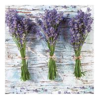 Daisy lunch/diner servetten - 40x st - 33 x 33 cm - lavendel - feestservetten