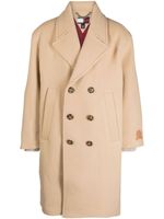 Tommy Hilfiger manteau croisé à patch logo - Marron