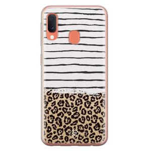 Samsung Galaxy A20e siliconen telefoonhoesje - Leopard lines