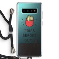 Fries before guys: Samsung Galaxy S10 Plus Transparant Hoesje met koord