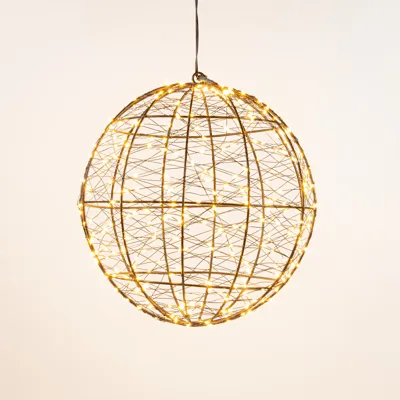 BAL METAAL 300LED IP44 TRAFO MET TIMER EN DIMMER D25CM CLASSIC WARM