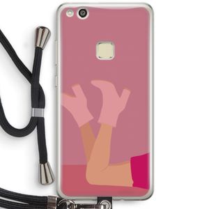 Pink boots: Huawei Ascend P10 Lite Transparant Hoesje met koord