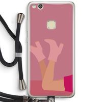 Pink boots: Huawei Ascend P10 Lite Transparant Hoesje met koord
