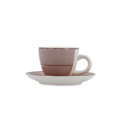 Kopje met schoteltje Quid Vita Morning Roze Keramisch 90 ml (6 Stuks)