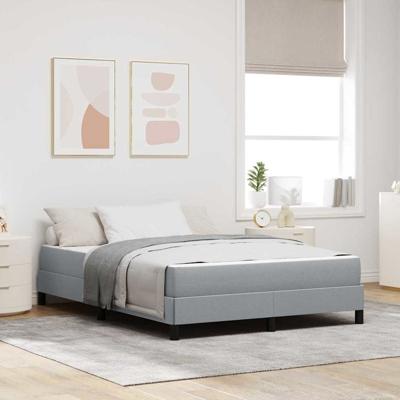 Boxspring bed met matras Lichtgrijs 140 x 190 cm Stof