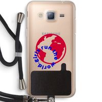 Run The World: Samsung Galaxy J3 (2016) Transparant Hoesje met koord