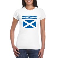 T-shirt met Schotse vlag wit dames - thumbnail