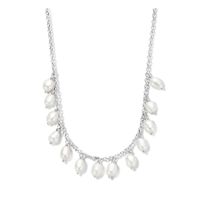 Ketting Parels zilver-zoetwaterparel wit 40-44 cm - thumbnail