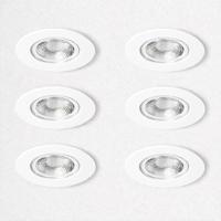 Kosnic Set van 6 Witte Inbouw Ledspot Erta, 6 Watt, Dimbaar, IP65