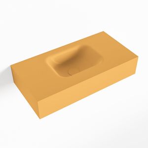 MONDIAZ LEX Ocher vrijhangende solid surface wastafel 60cm. Positie wasbak midden