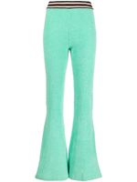 Roberto Cavalli pantalon évasé à broderies - Vert