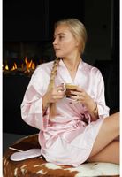 Kimono dames lichtroze - satijn - Satin-Luxury