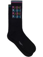 Marni chaussettes à logo en intarsia - Noir - thumbnail