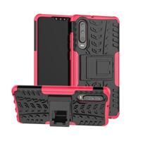 Tire Texture TPU + PC schokbestendig geval voor Huawei P30 met houder (roze)
