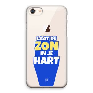 Laat de zon in je hart: iPhone 8 Transparant Hoesje