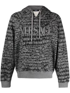 Versace hoodie à imprimé Coccodrillo - Gris