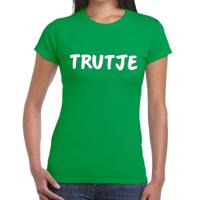 Trutje fun tekst t-shirt - groen - voor dames - foute party feestkleding