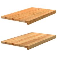 VidaXL Vensterbanken 2 st 70x40x2 cm massief eikenhout lichtbruin