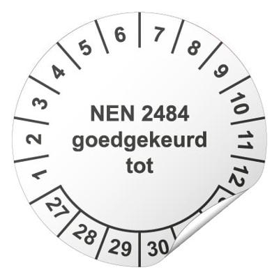 Keuringssticker NEN 2484 goedgekeurd tot Ø 20 mm - 1100 stickers (op rol)