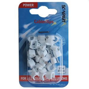 Scanpart snoerclips 6mm rond wit 25 stuk