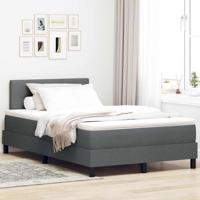 Boxspringbed met matras Donkergrijs 120 x 200 cm Stof