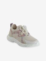 Sportieve sneakers met elastiek voor meijses met dikke zool, collectie kleuterschool veel beige