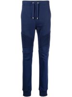 Balmain pantalon de jogging nervuré à logo imprimé - Bleu - thumbnail