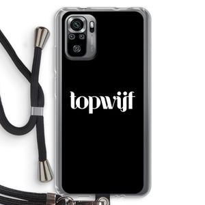 Topwijf Zwart: Xiaomi Redmi Note 10S Transparant Hoesje met koord