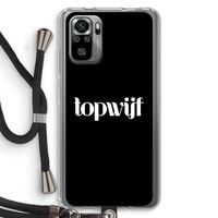 Topwijf Zwart: Xiaomi Redmi Note 10S Transparant Hoesje met koord