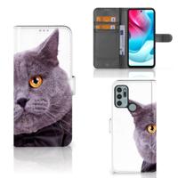 Motorola Moto G60s | Telefoonhoesje | Met pasjeshouder | Kat