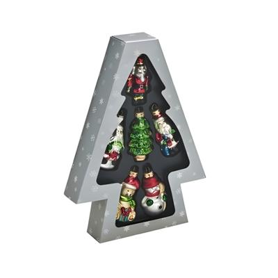 Set van 6 stuks kersthangers figuurtjes 8 cm kerstboomversiering Set van 6 stuks kersthangers figuurtjes 8 cm kerstboomversiering
