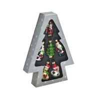 Set van 6 stuks kersthangers figuurtjes 8 cm kerstboomversiering