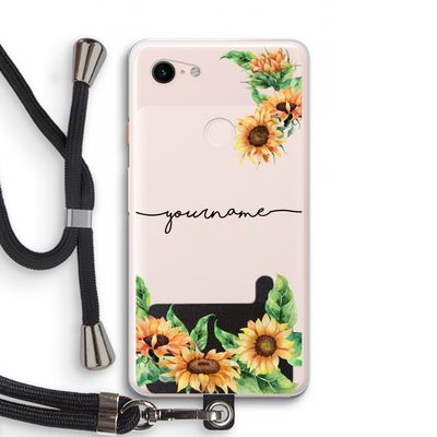 Zonnebloemen: Pixel 3 XL Transparant Hoesje met koord